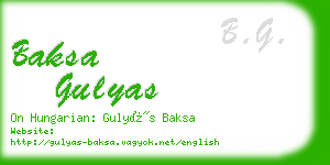 baksa gulyas business card